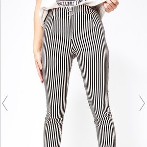 Striped Black and White Women's Pants
